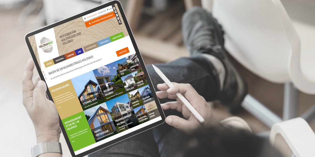 Konzeption, Pflege, Betreuung, SEO, Entwicklung der Website HOLZBAUWELT Konzeption, Pflege, Betreuung, SEO, Entwicklung der Website HOLZBAUWELT